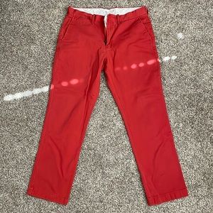 Mens Orange Chino Pant - 33x30 slim fit - J Crew